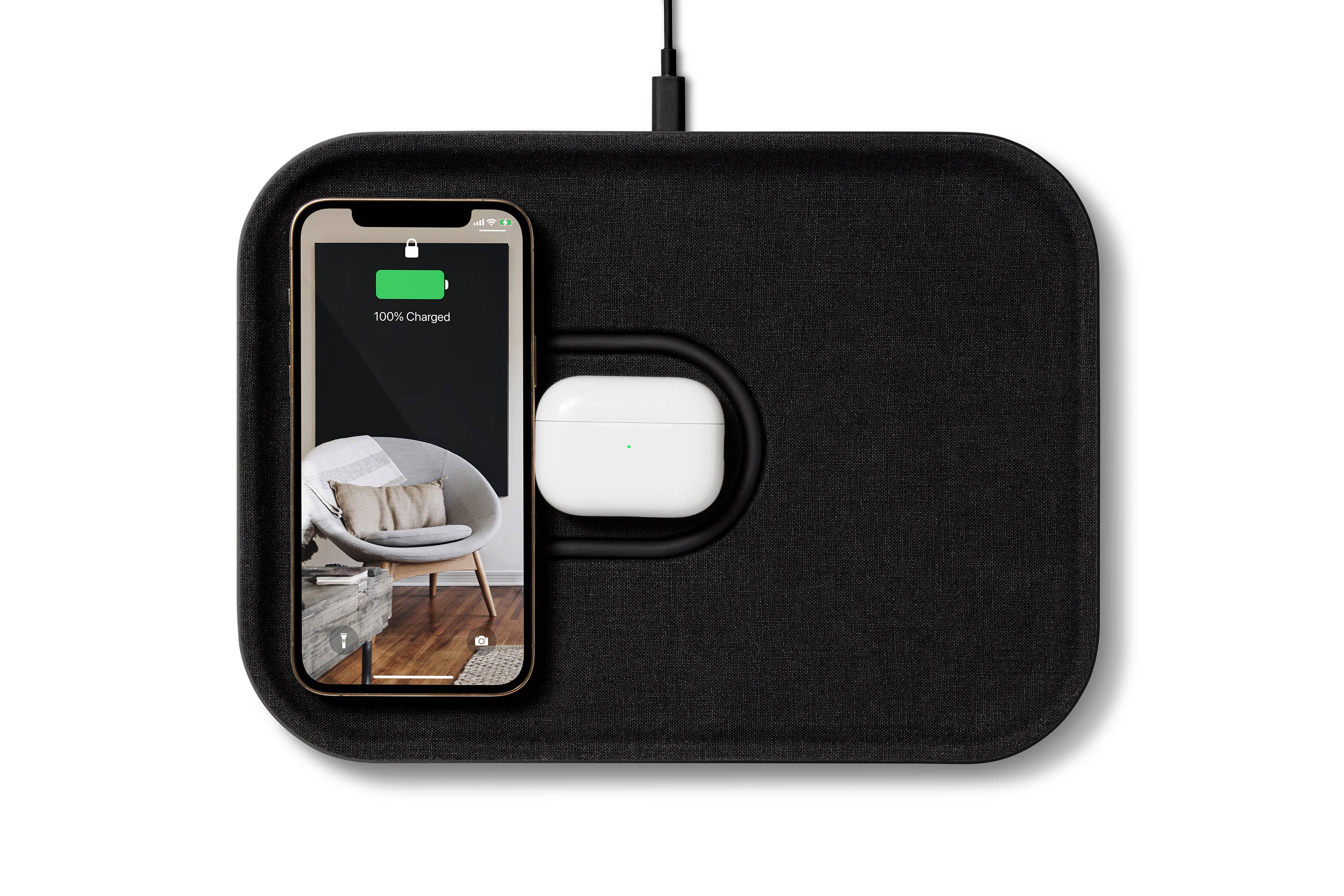 Courant - Wholesale Charging Dock - MAG:3 -Essentials Linen Wireless Dual Charge Tray (Magnetic)1