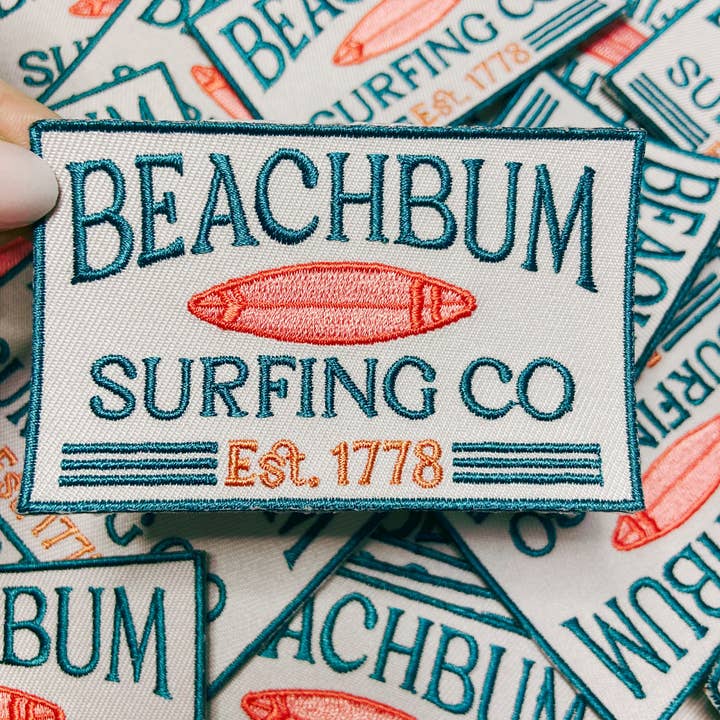 TEELUX - Wholesale Patch - 3.5" BEACHBUM Surfing Co. - Embroidered Hat Patch1