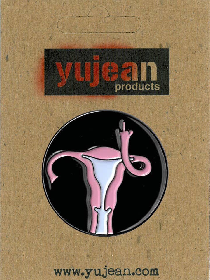 E1188 Scary Uterus Enamel Pin for wholesale by Yujean