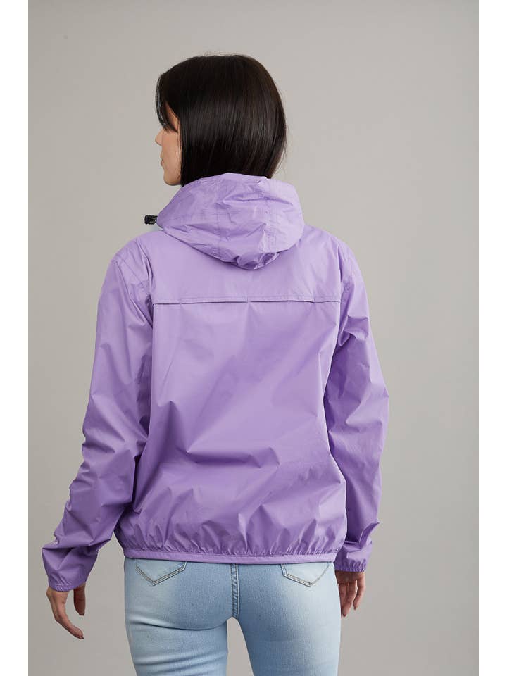 O8 Lifestyle - Wholesale Windbreaker - Women's - Light purple quarter zip packable rain jacket and windbreaker