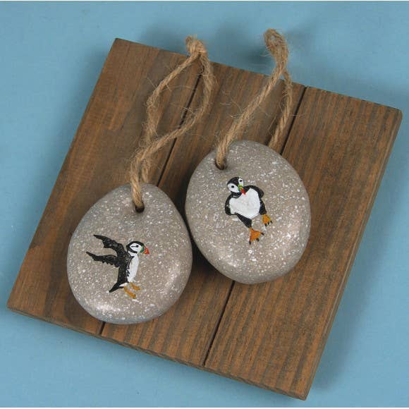 Nauticalia – wholesale Ornament set – Puffin Pebbles, 5x4cm, 2 assorted0