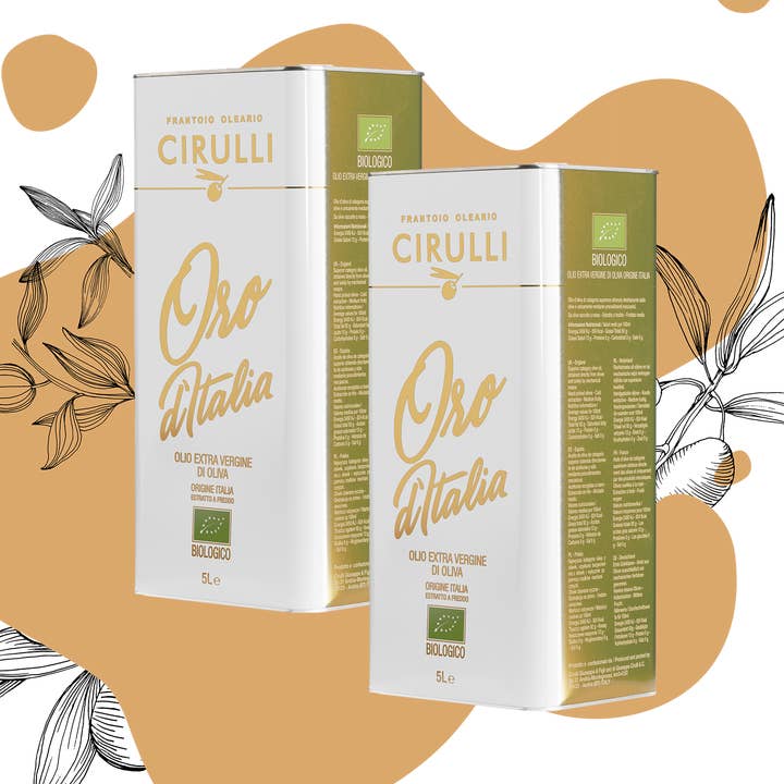 2 Cans of Organic Extra Virgin Olive Oil • 2 X 5 Liters for wholesale by Olio Cirulli