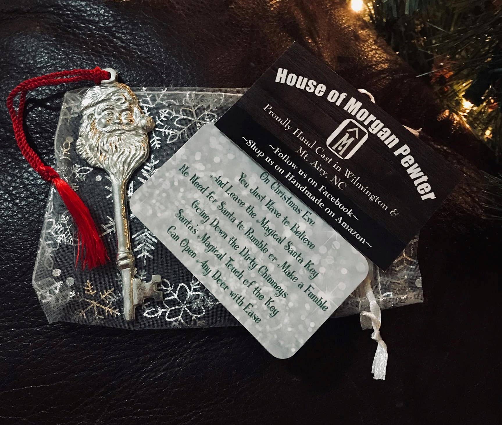 House of Morgan Pewter - Wholesale Christmas Decoration - Kids & Baby - Magical Santa Key Ornament - Christmas Eve Gift for Child1