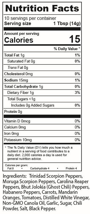 TorchBearer Sauces - Wholesale Hot Sauce - The Rapture | 5oz Bottle| Fresh, raw veg flavor | Heat 10/102