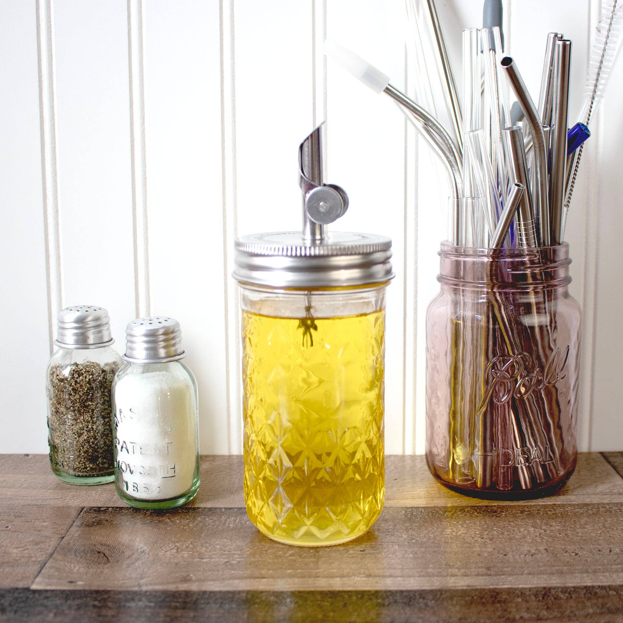 Mason Jar Lifestyle - Wholesale Kitchen Tool/Gadget - Stainless Steel Pour Spout Oil Cruet Lids for Mason Jars2