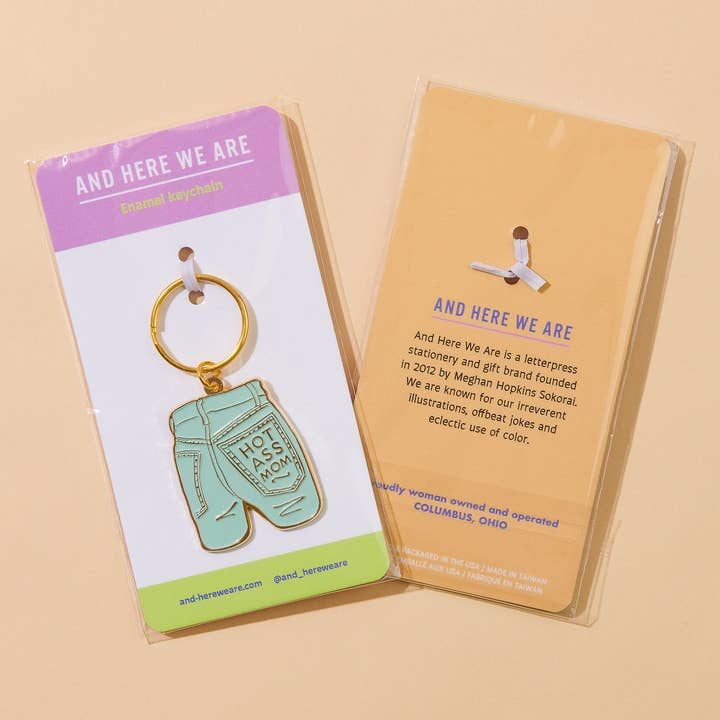 And Here We Are - Wholesale Keychain - Women's - Mom Jeans Enamel Keychain - Mother's Day Gift, New Mom Bag Charm 4