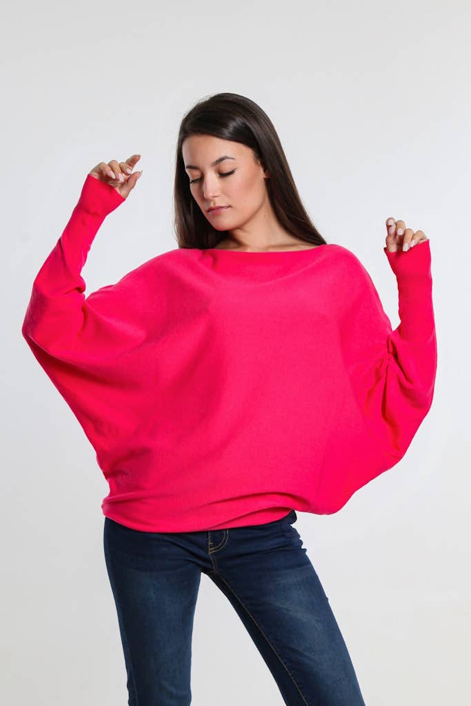 TINA Stephens Italy/Tees By Tina – Engroshandel Pullover - Dame – Mylah seriøst blød batwing sweater (BLS413)48