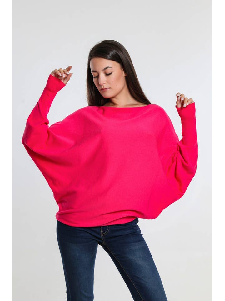 TINA Stephens Italy/Tees By Tina – Großhandel Strickpullover – Damen – Mylah Seriously Weicher Fledermaus-Pullover (BLS413)48