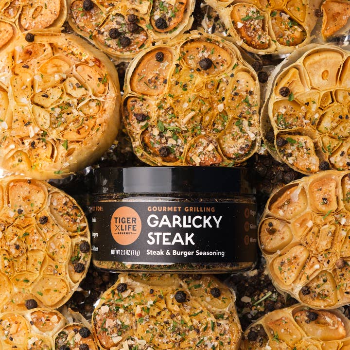 Garlicky Steak: Steak & Burger Seasoning for wholesale by Tiger Life Gourmet