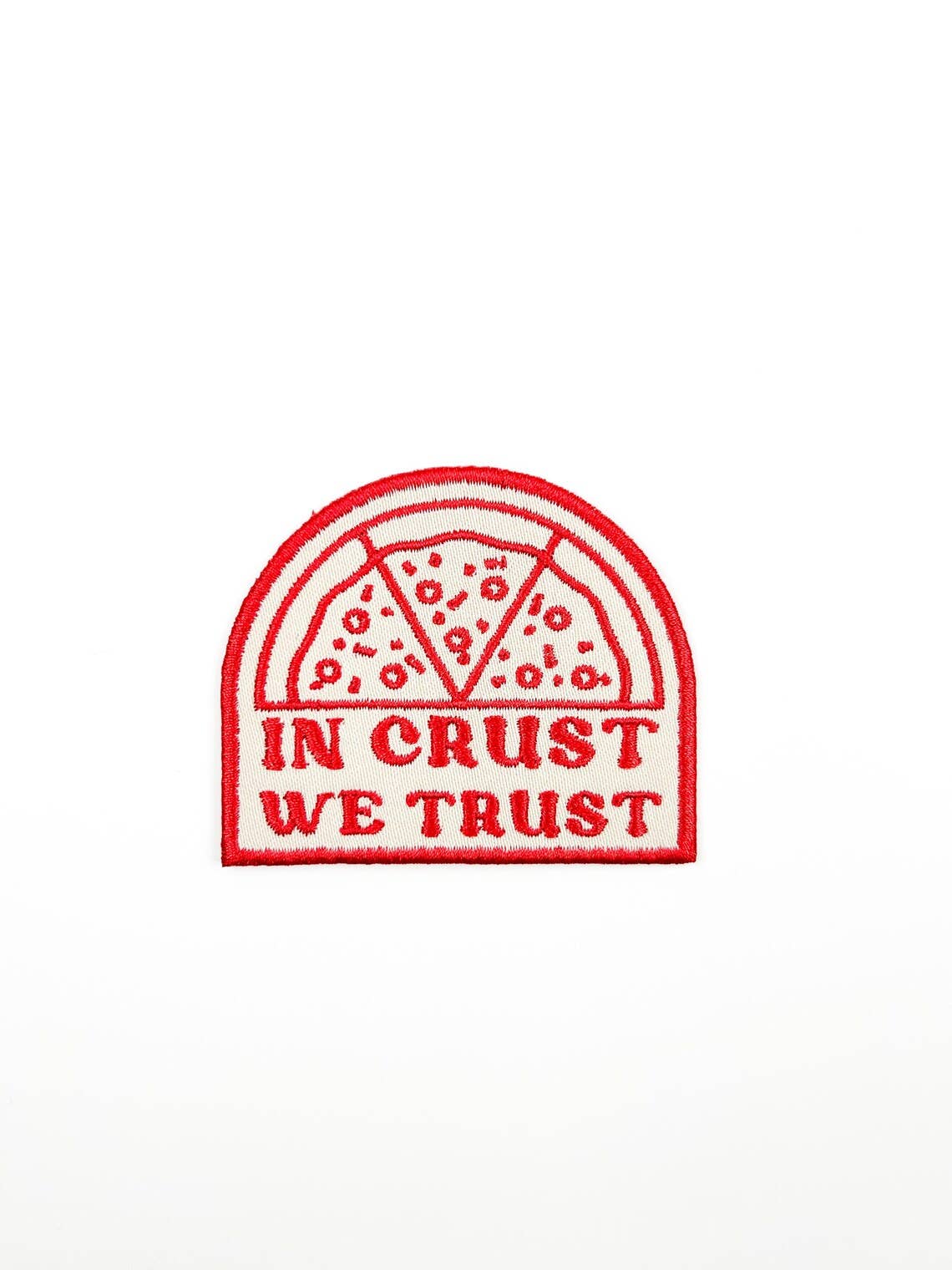 Field Trip Threads - Wholesale Patch - In Crust We Trust Embroidered Iron-On Patch Pizza Italy Chef1