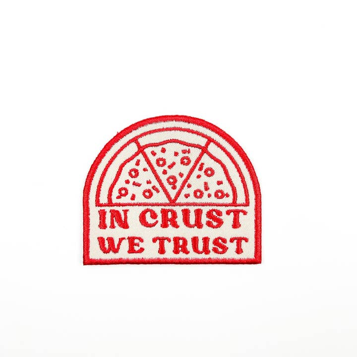 Field Trip Threads - Wholesale Patch - In Crust We Trust Embroidered Iron-On Patch Pizza Italy Chef1