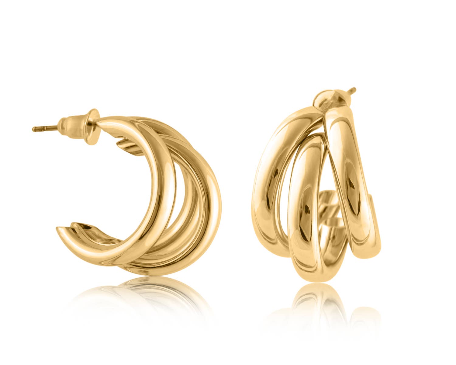 Big Metal London – wholesale Hoop earrings – Gisele Tubular Plated Brass Earrings