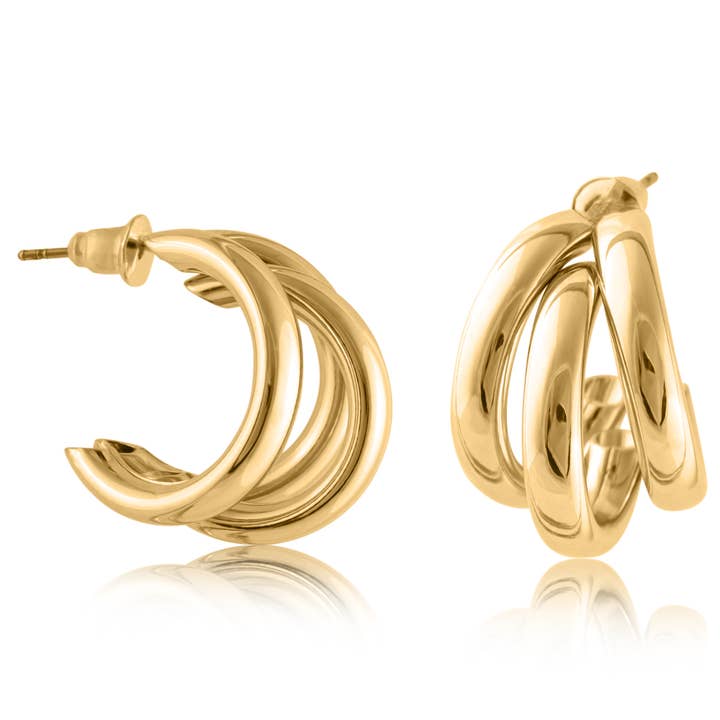 Big Metal London – wholesale Hoop earrings – Gisele Tubular Plated Brass Earrings0