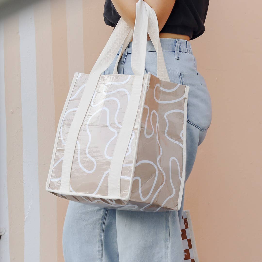 Hello Weekend - Vendita all'ingrosso Borsa per shopping/spesa - Beige neutro e fard - Borsa Daily Market con tasca5