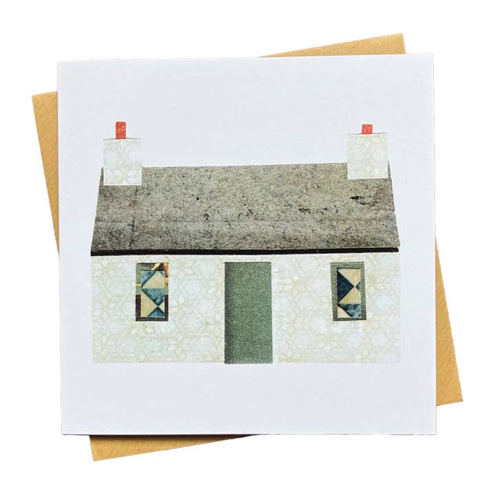 White Cottage Architecture Greetings Card for wholesale by Soodle Street Studio