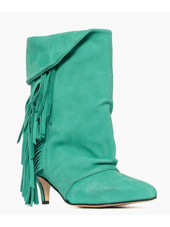 Alessandro Collection Italy - Wholesale Booties - Women's - ALEX ANGEL 13 Purple nubuck ankle boots with fringes1