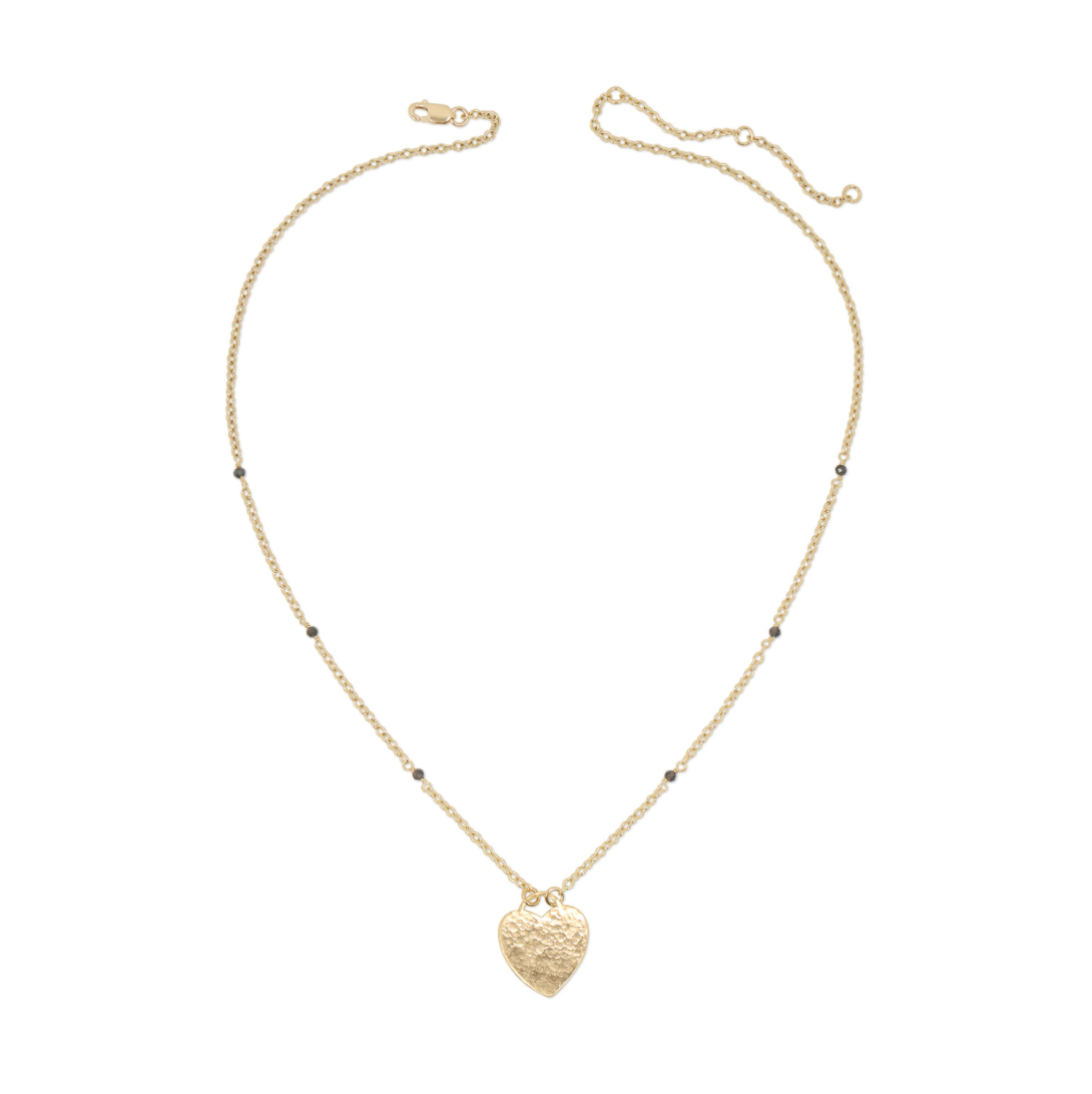 Heather Hawkins - Wholesale Pendant/Charm Necklace - Hammered Padlock Heart Necklace Large - 14K Gold-Filled3