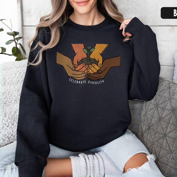 Earth Day Celebrate Diversity Sweatshirt Human Rights Gift for wholesale by Vivtrek