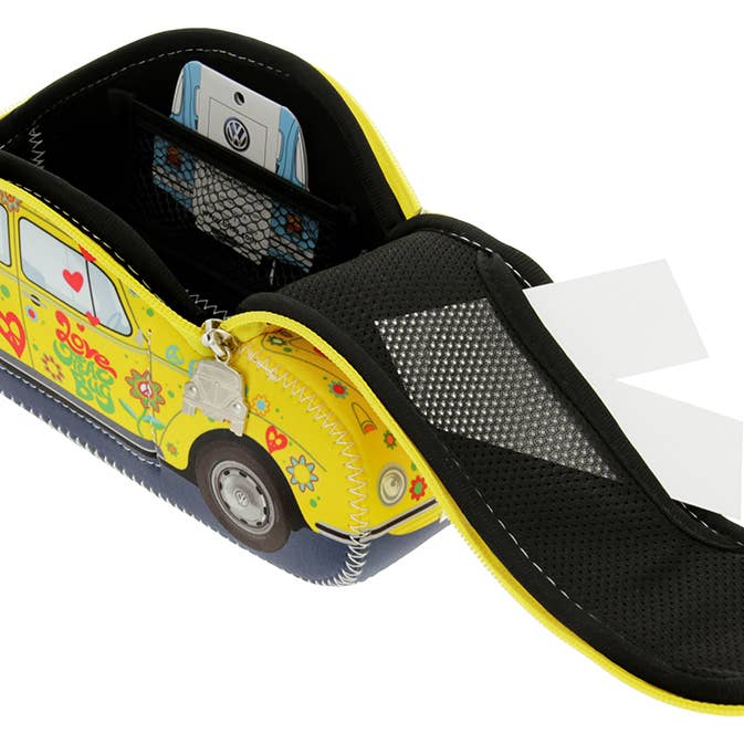 VW Collection by BRISA - Wholesale Toiletry Bag - Unisex - VW Beetle Travel Outdoor Toiletry Bag Pencil Case –Flower(S)6