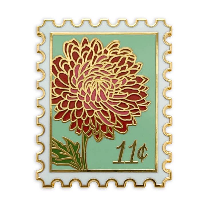 Chrysanthemum (November) Birth Month Enamel Pin for wholesale by Sablewood Paper Company