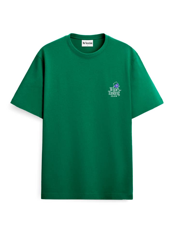 Wine Tasting T-Shirt - Bottle Green for wholesale on Faire