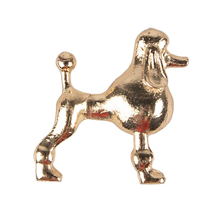Clayre & Eef - Wholesale Knob/Pull - 65746 Door Knob Dog Poodle 5x4x5 cm Gold colored Iron