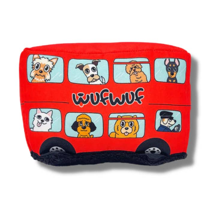 WufWuf City Transpawt, London Bus Squeaky Plush Dog Toy for wholesale by WufWuf