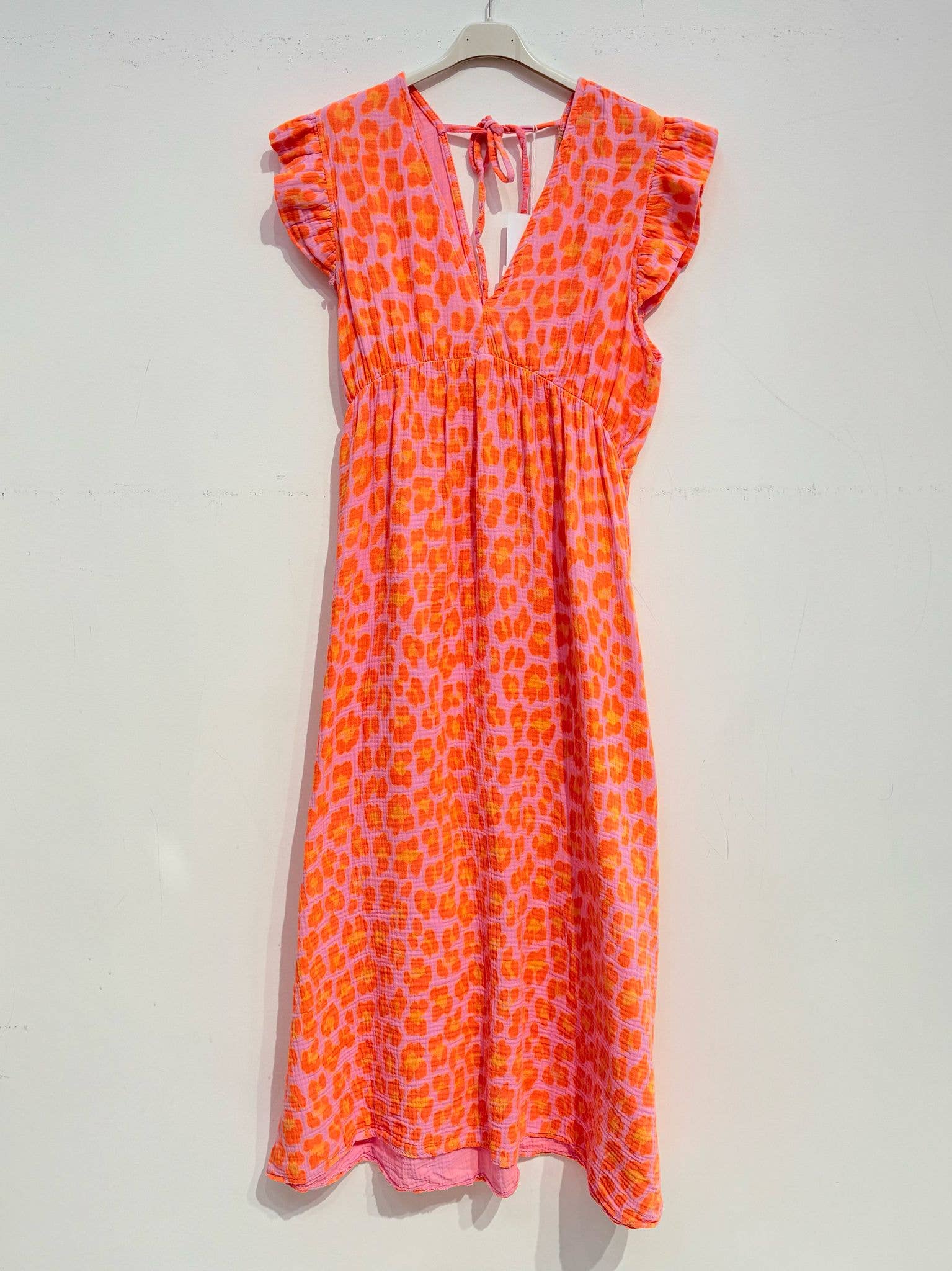 NOELINE - Vente Robe – femme - Robe longue en gaze de coton 2558-GROS LEOPARD0