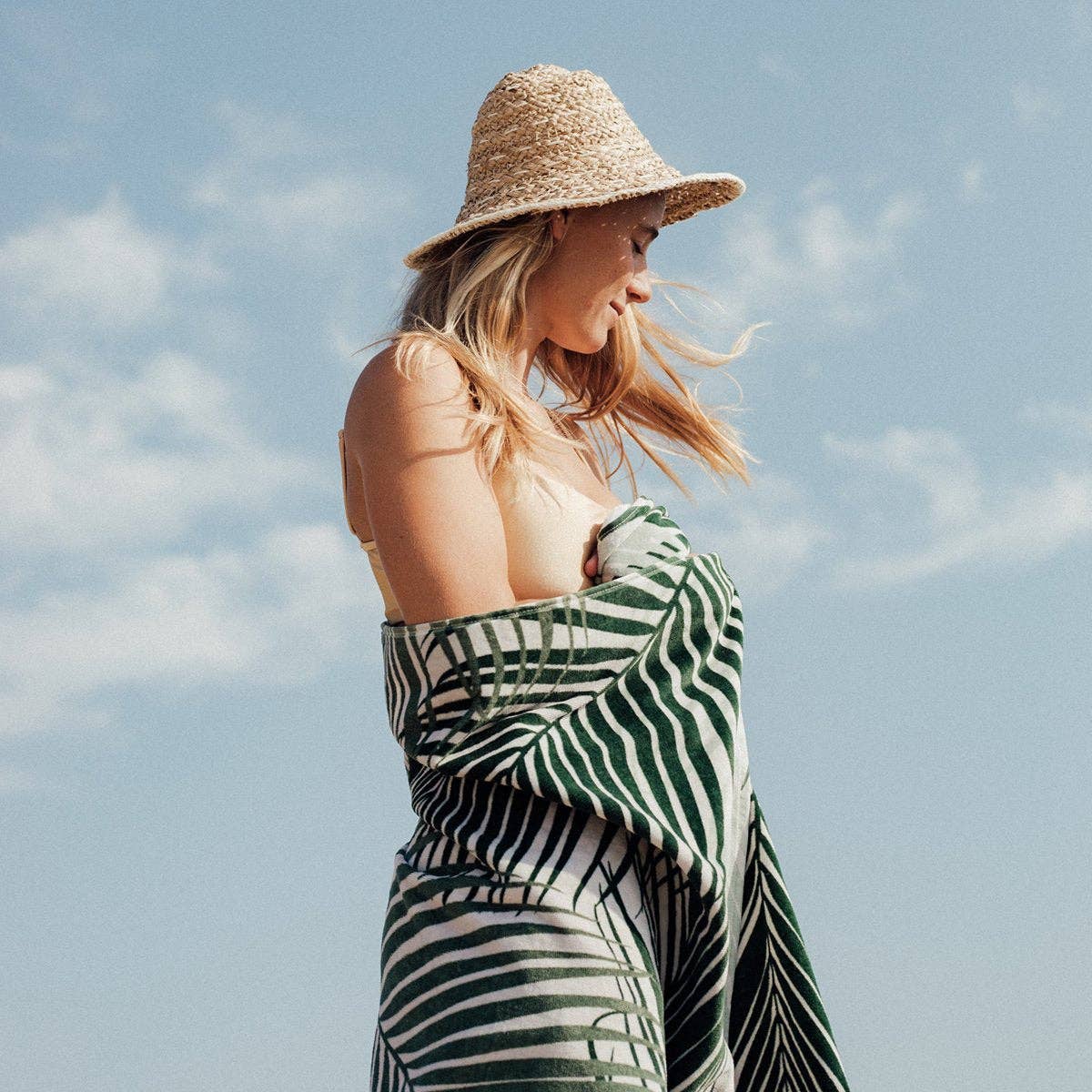 Green Hala Beach Towel for wholesale on Faire1