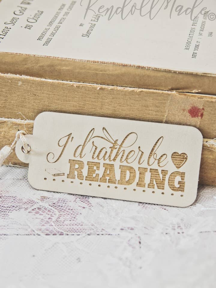 Marcapáginas de madera, regalo para amantes de los libros, prefiero estar leyendo para venta al por mayor de KendollMade