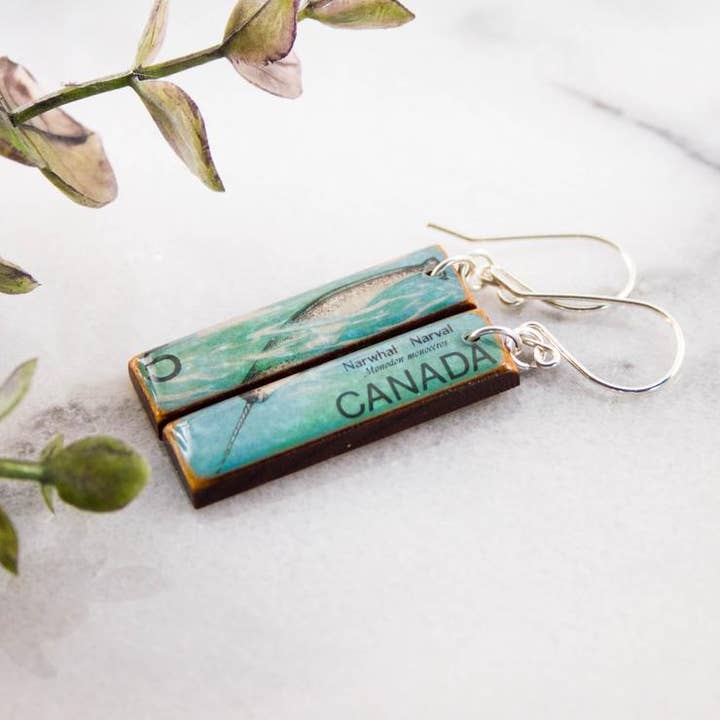 Kanada Vintage Narwhal porto Stämpel Örhängen för wholesale av No Man's Land