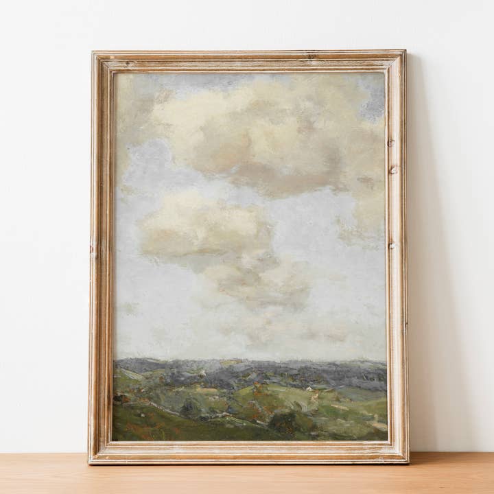 Hyggely - Wholesale Art Print - Vintage Landscape Painting | Antique Hills Art Print L204