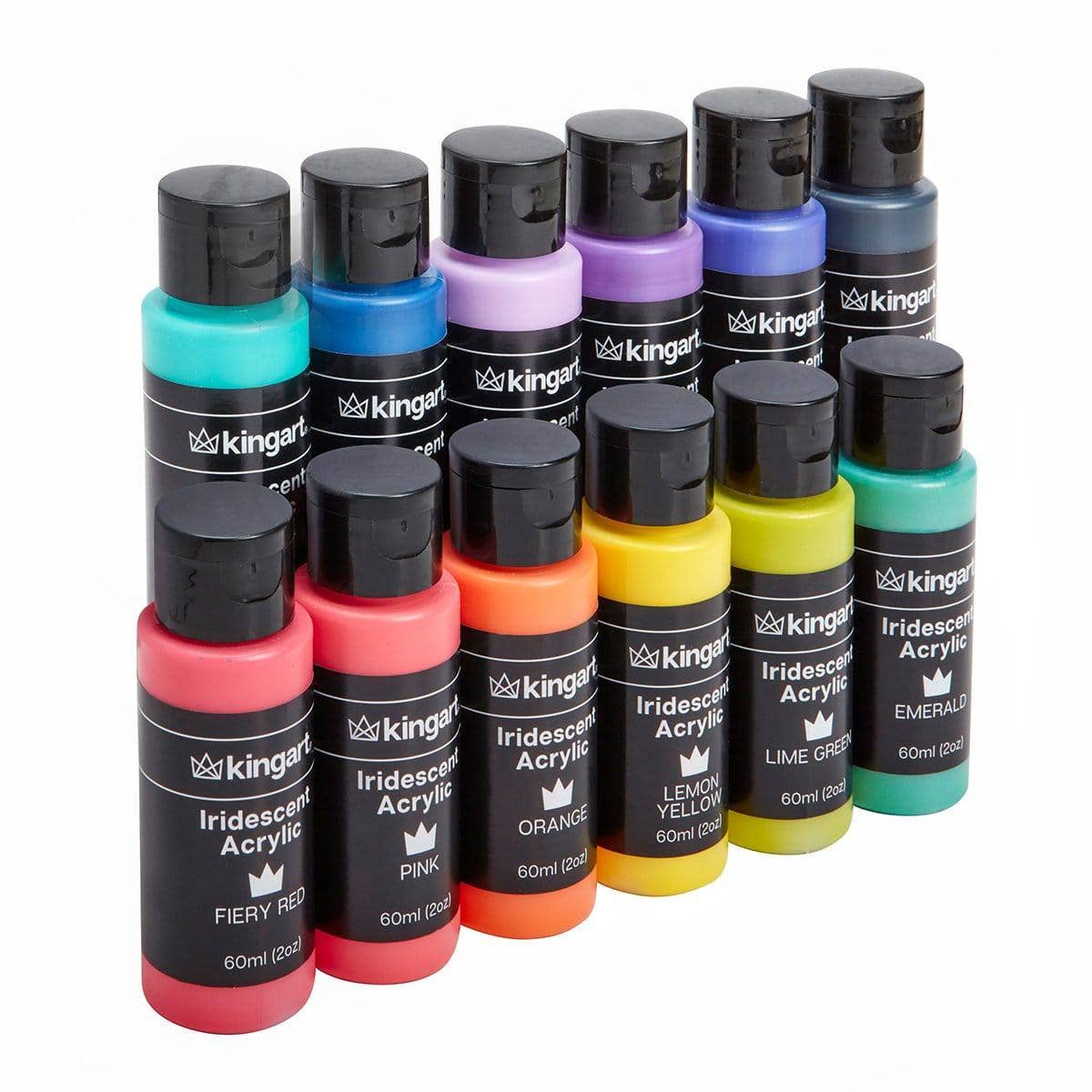 KINGART – wholesale Acrylic paint – Acrylic Paint - 12 Iridescent Colors 60ml0