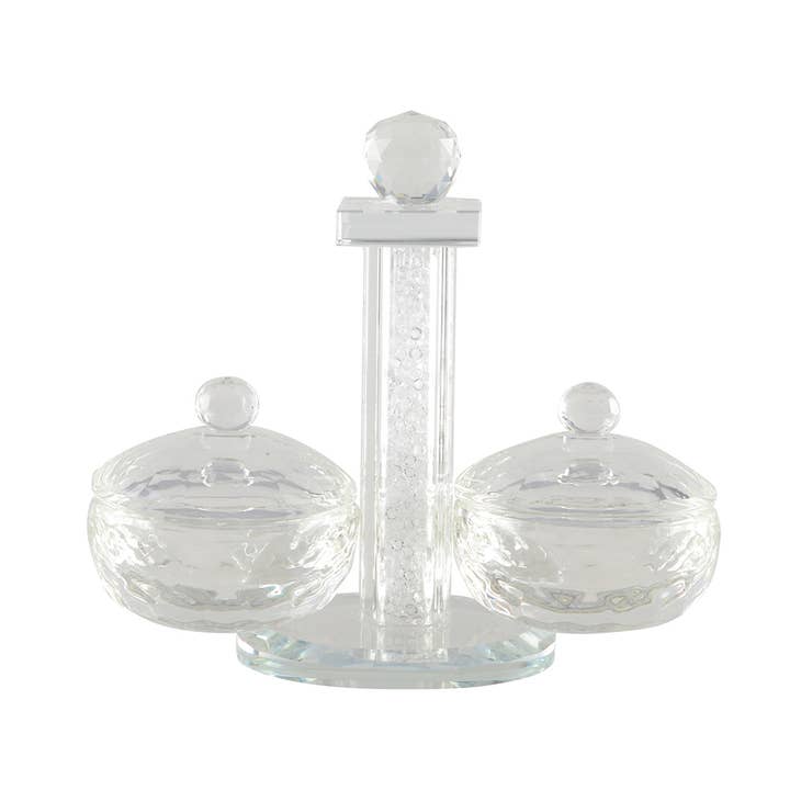 AULICA - Wholesale Salt & Pepper Shaker Set - Round Crystal Salt and Pepper Shaker