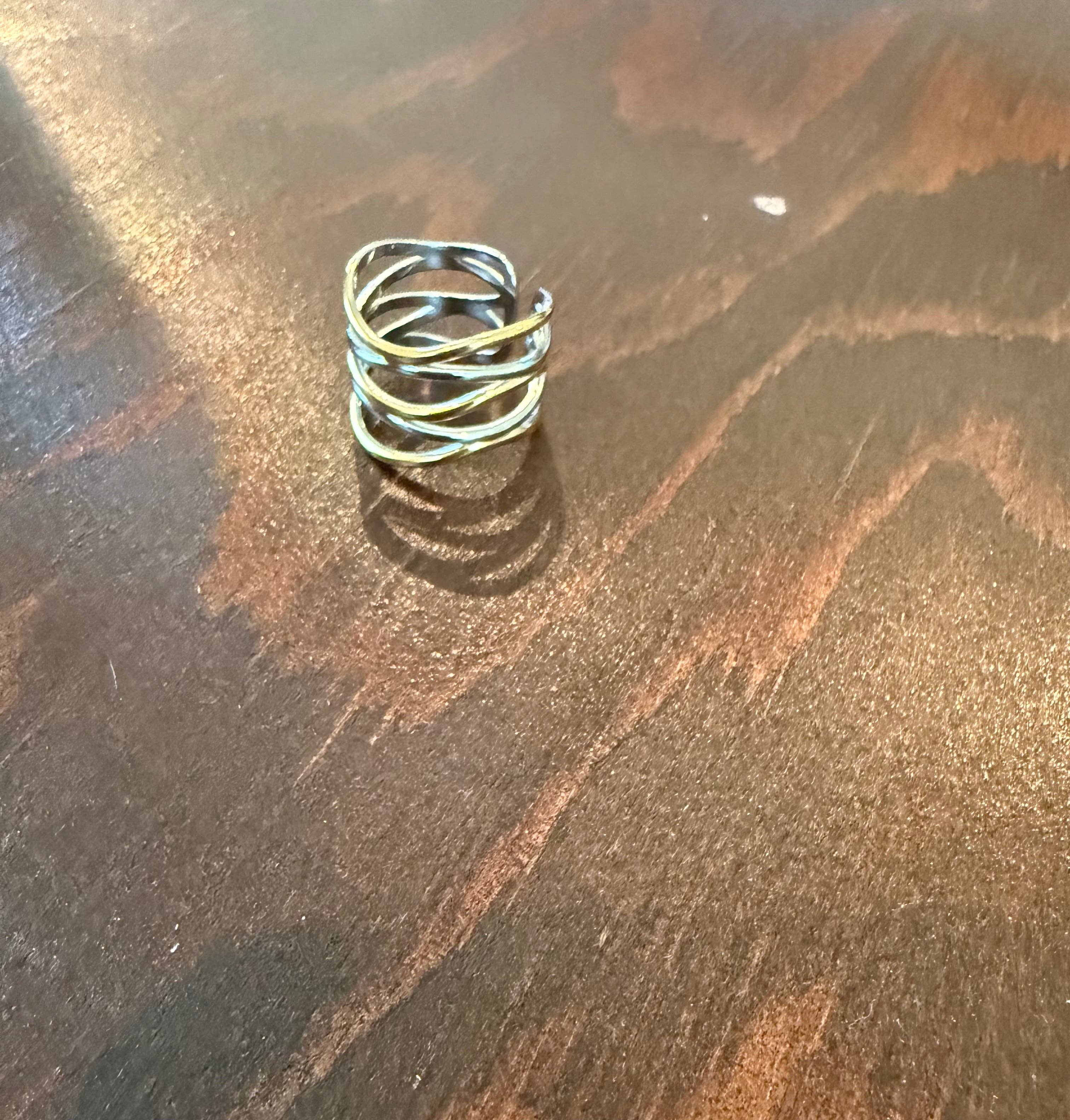 bubs & sass - Wholesale Band/Stacked Ring - waterproof mixed metal ring