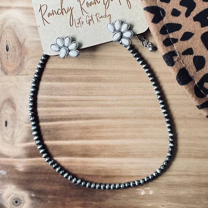 4mm Navajo Style Pearl Choker Necklace for wholesale by Ranchy Roan Boutique