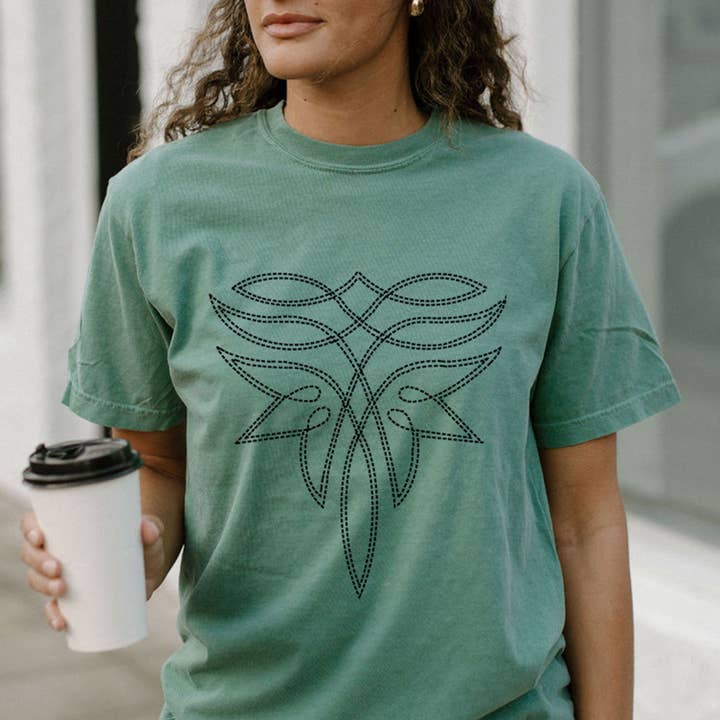 MELODY FAYE - Wholesale Screen printed t-shirt – Women′s - Boot Stitch Western Comfort Colors Graphic Tee 1