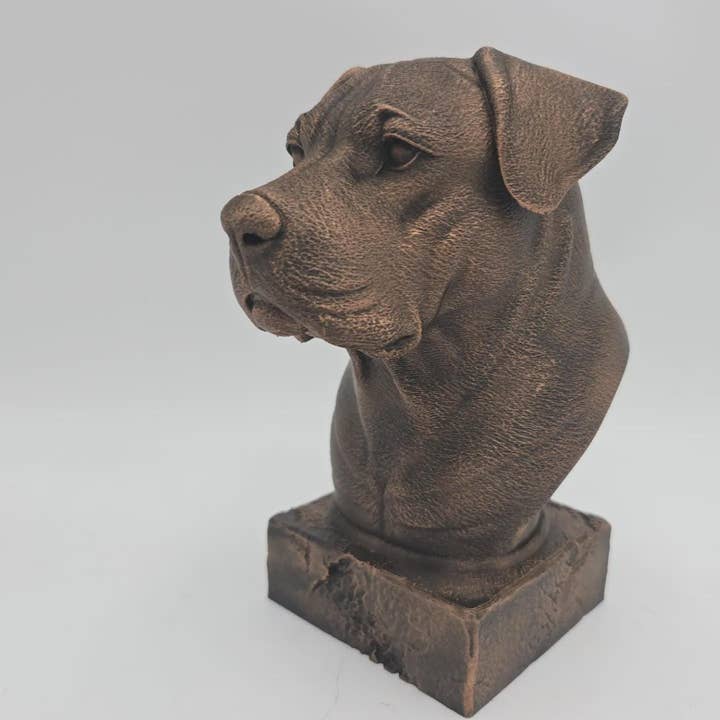 Buste af en Dogo Argentino-hundestatue - håndmalet boligdekoration, gave til hundeelsker, til ham eller hende, ornament for engroshandel hos 3DijkstraFinds