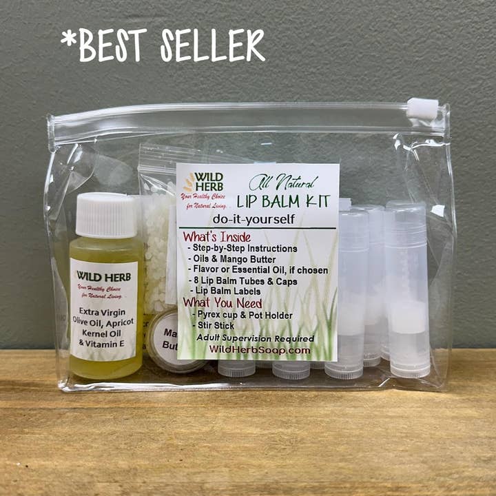 Kits de fabrication de baume à lèvres DIY + Huiles aromatisées naturelles hydratantes pour la vente par Wild Herb Soap Co