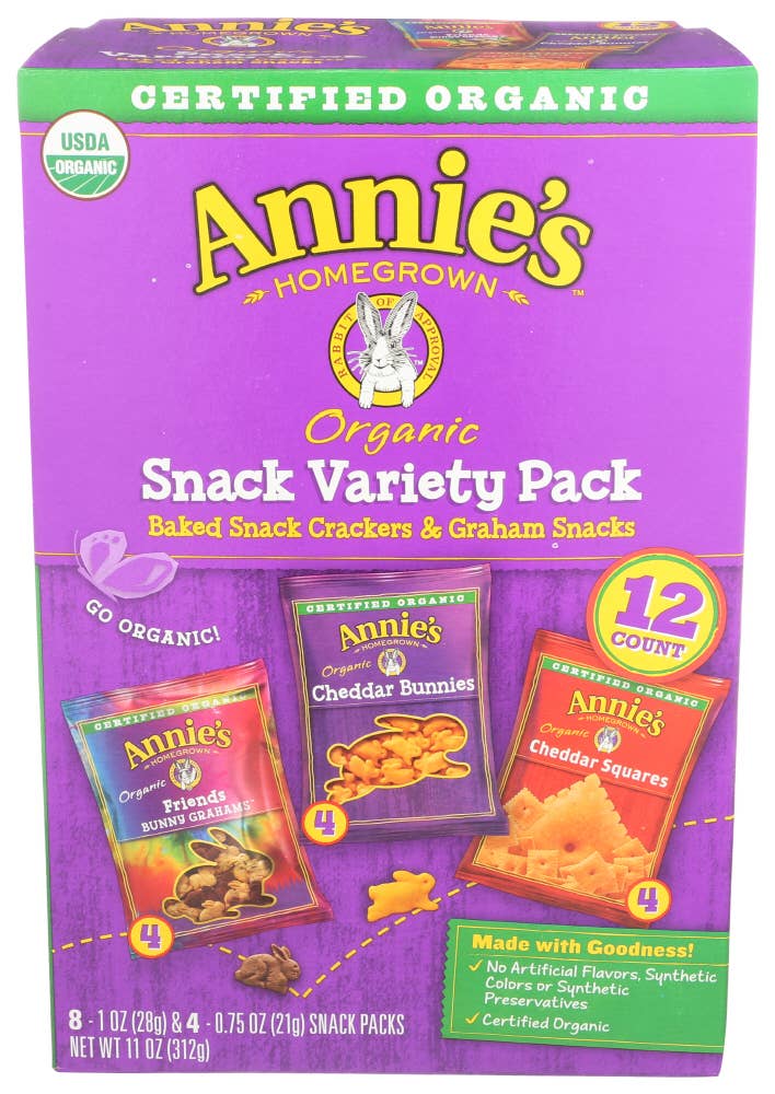 KeHE Distributors, LLC - Wholesale Crackers - Annie's Homegrown Cookie Cracker Variety Pack 12Ct 11 oz