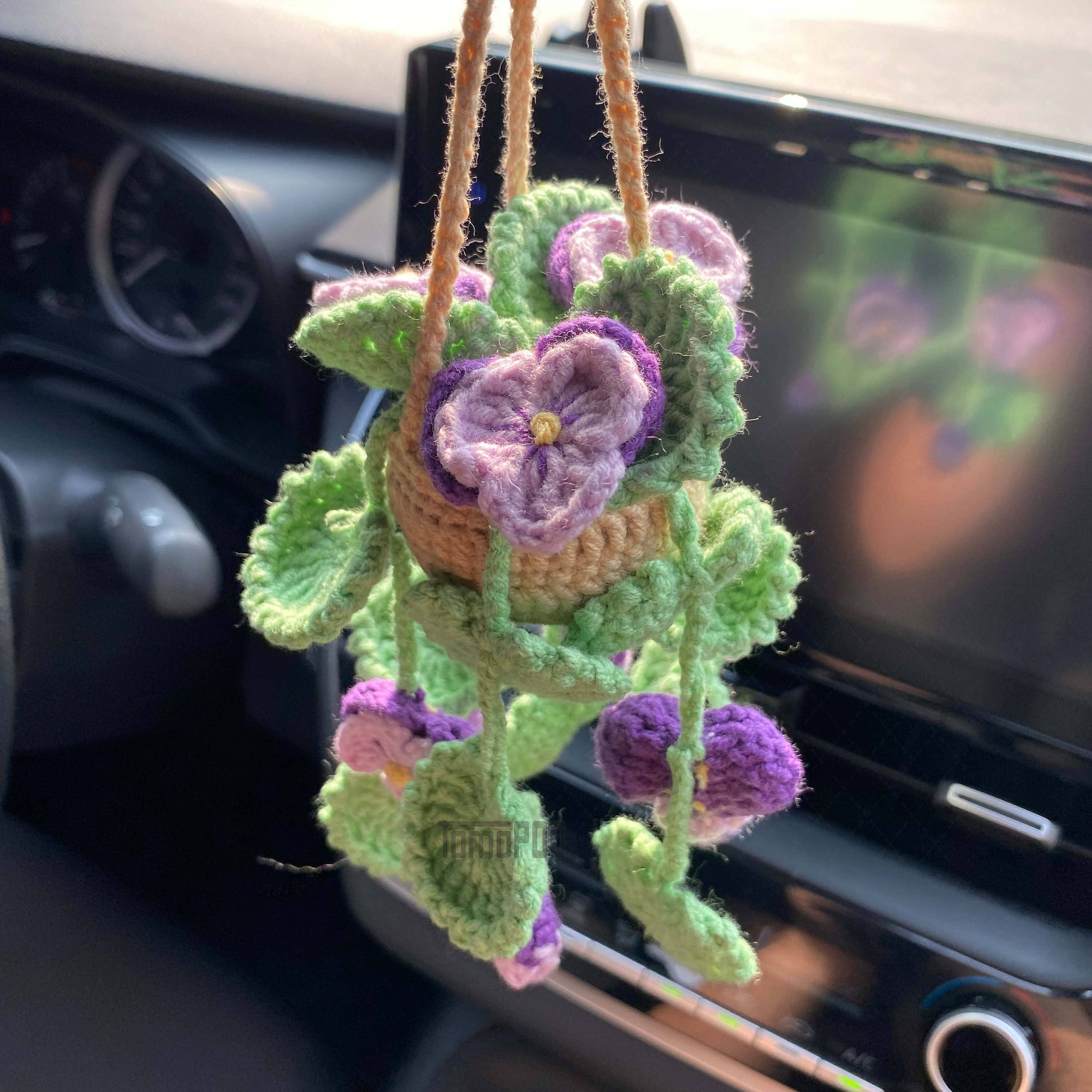 TOMOPOD LLC - Wholesale Car Decorative Charm - Women's - Crochet Succulent Car Plant Hanging, Women Car Accessories2