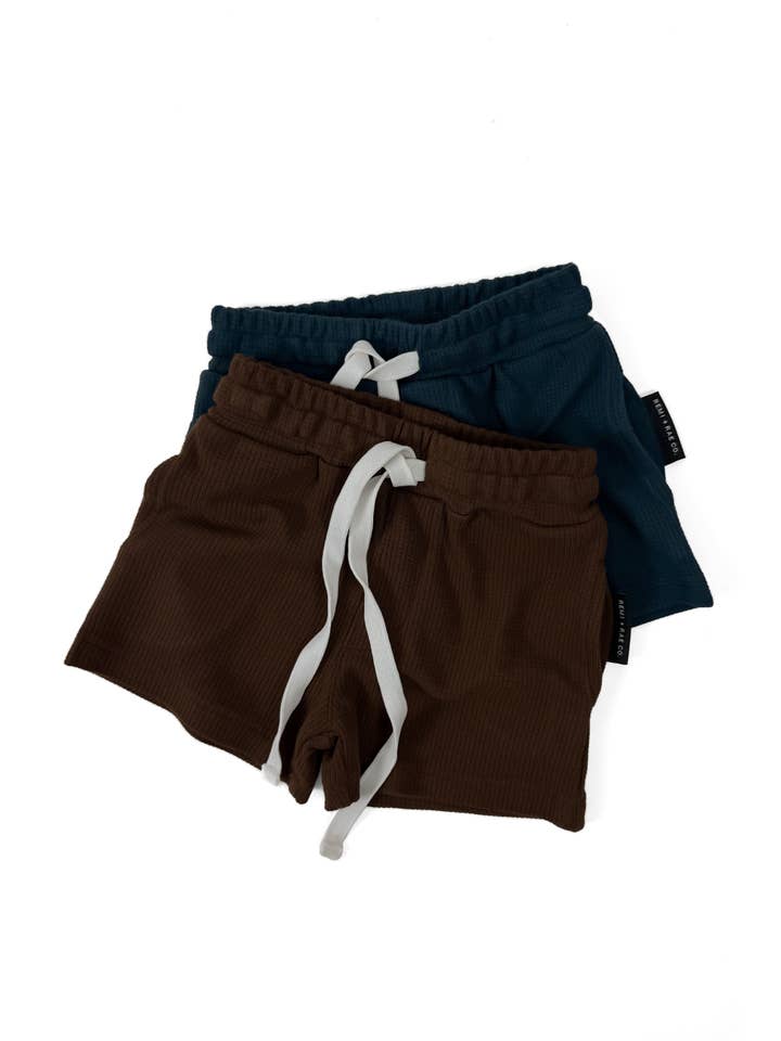 Remi + Rae Co. - Wholesale Shorts - Kids - BAMBOO WAFFLE SHORTS - UMBER5