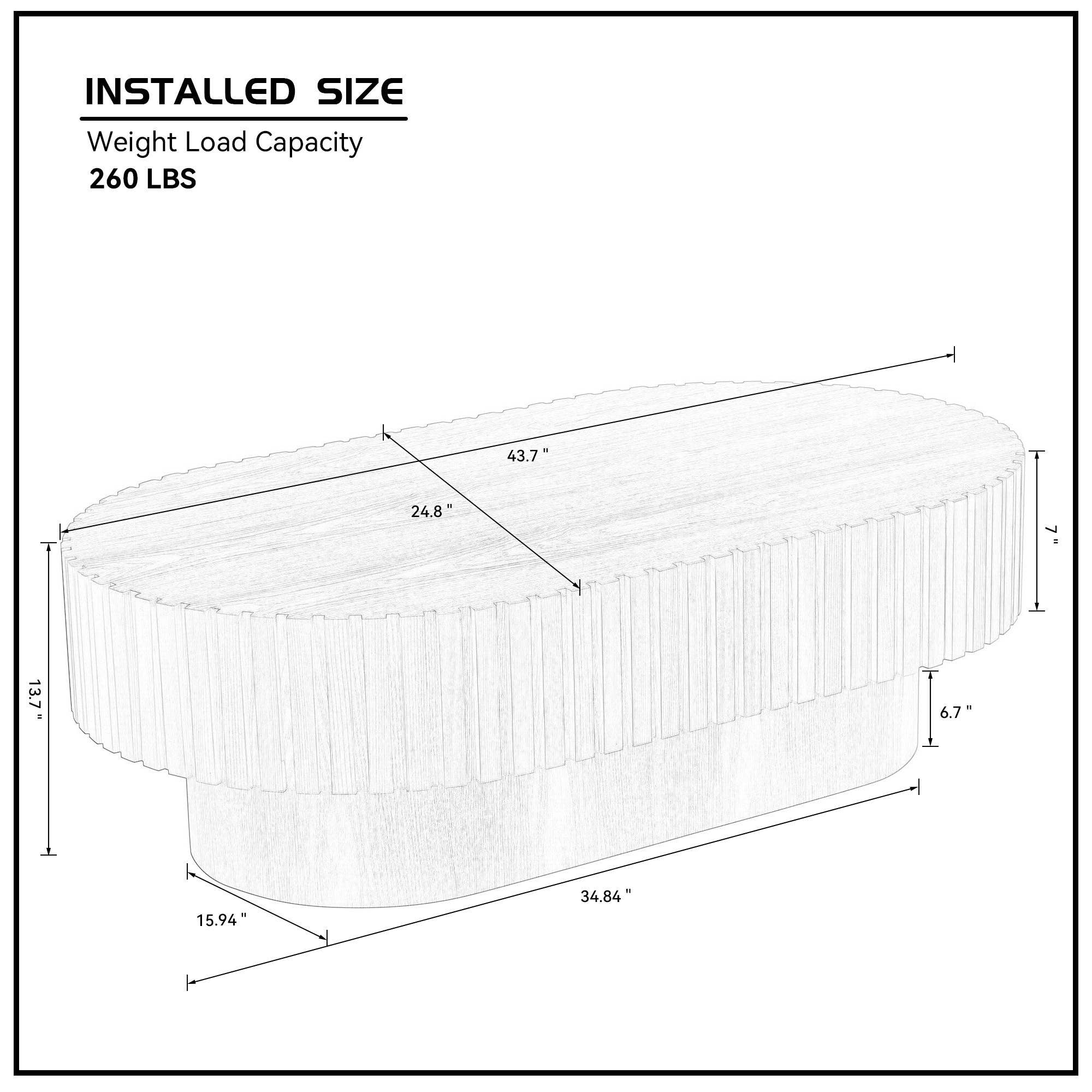 HOMYCASA DESIGN INC - Vente Tables basses - Table basse ovale en bois fait main Modena 43,7"10