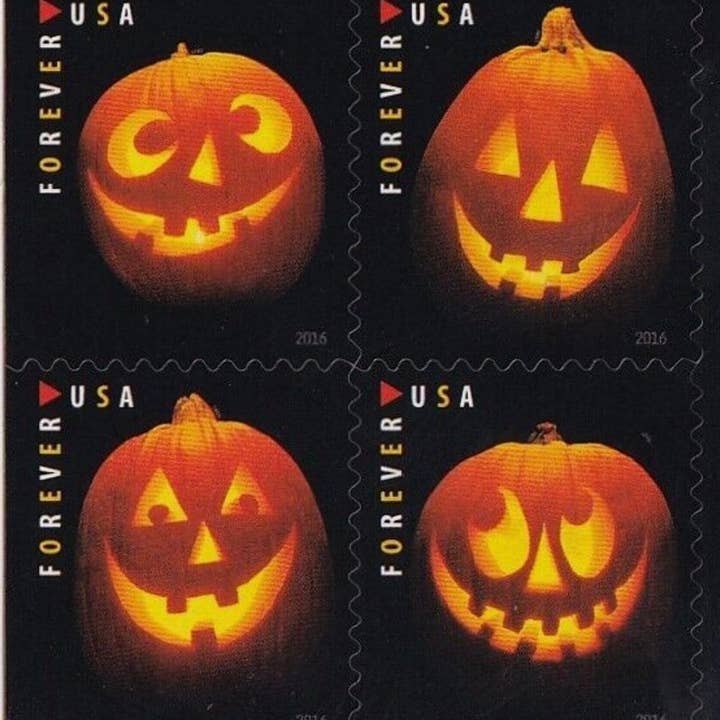 Postage Stamp Jewelry - Wholesale Dangle Earrings - 2016 Jack-o’-lantern USA Halloween Stamp - Postage stamp jewelry - Postage Stamp Earrings - French clip earrings in antique bronze finish4