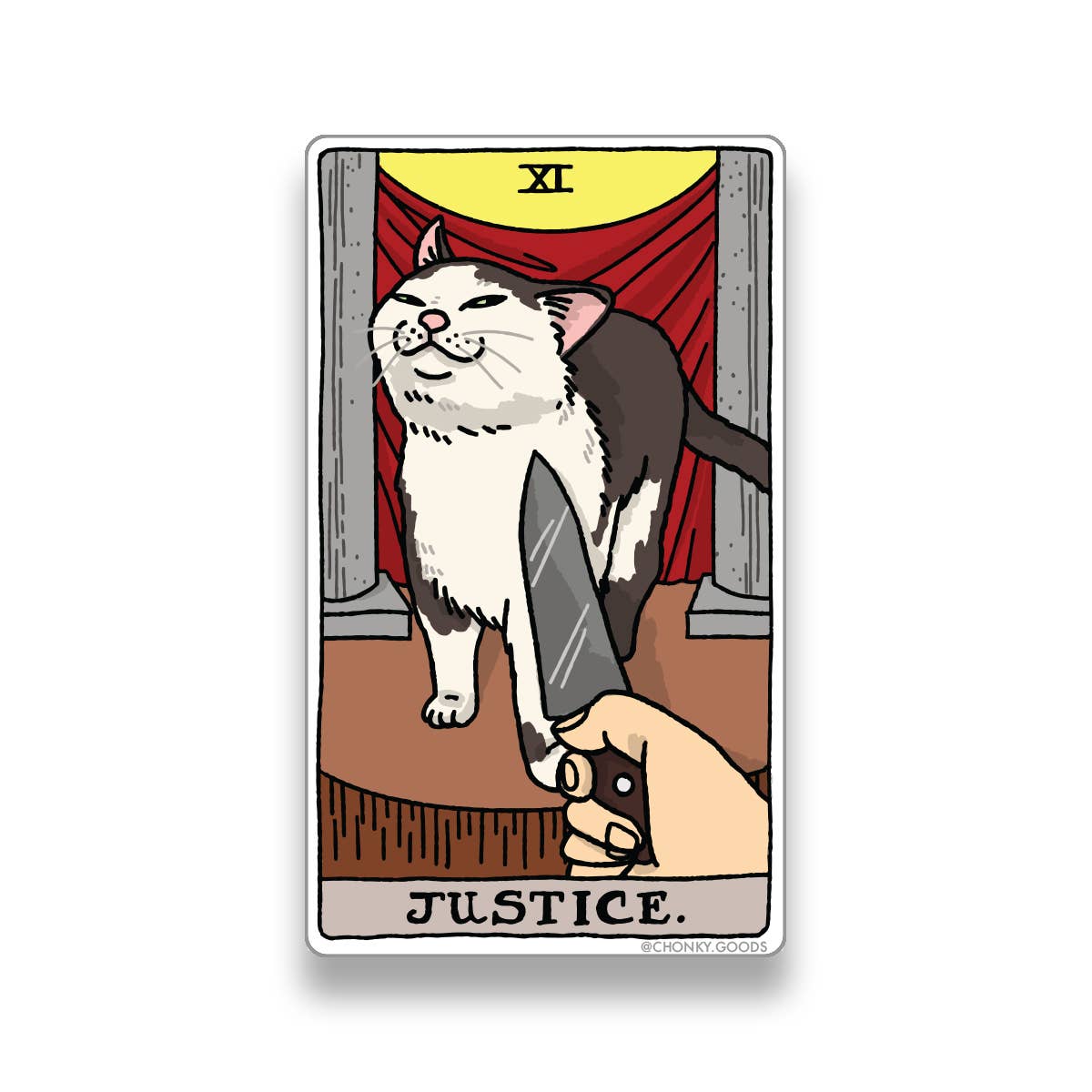 Chonky Goods by Ping Hatta. Studio - Vente Autocollant - Autocollants découpés Tarot Cat Meme (Grands Arcanes)7