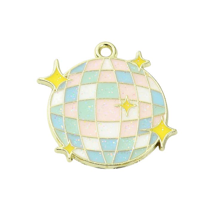 Gold Alloy Disco Ball Charm for wholesale by Love, Paige Designs
