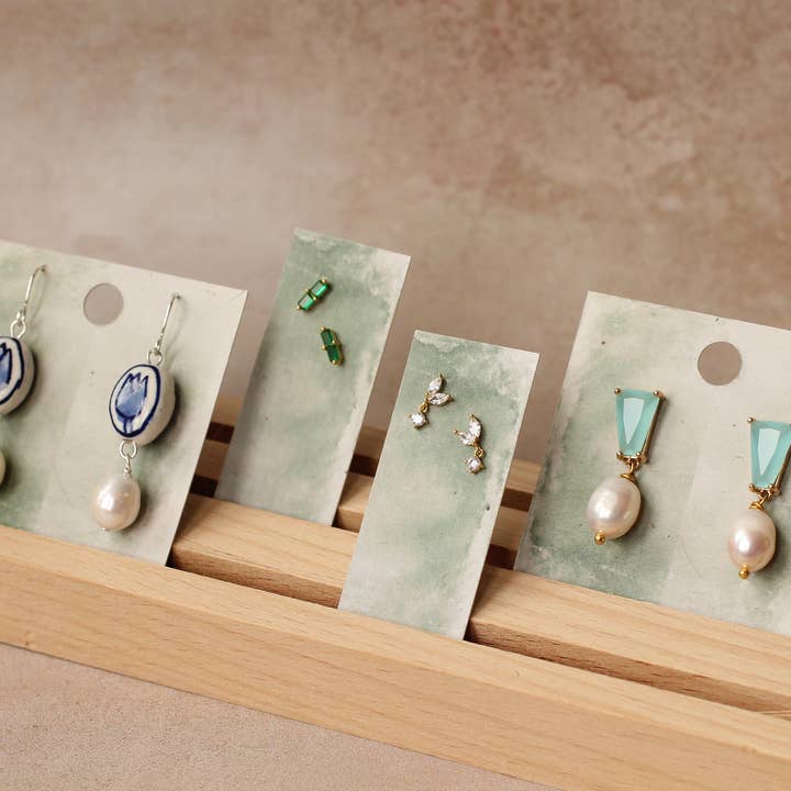 Silk Purse, Sow's Ear - Wholesale Dangle Earrings - Delft Double Blue Tulip Earrings4