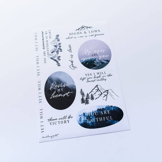 Hoja de pegatinas de altos y bajos para venta al por mayor de Doodling Faith
