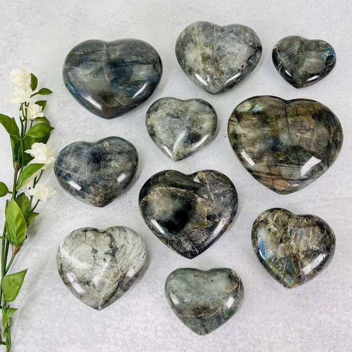 Rock Paradise - Wholesale Spiritual stone/crystal - Labradorite Polished Hearts - Heart Shaped Stone - By weight1