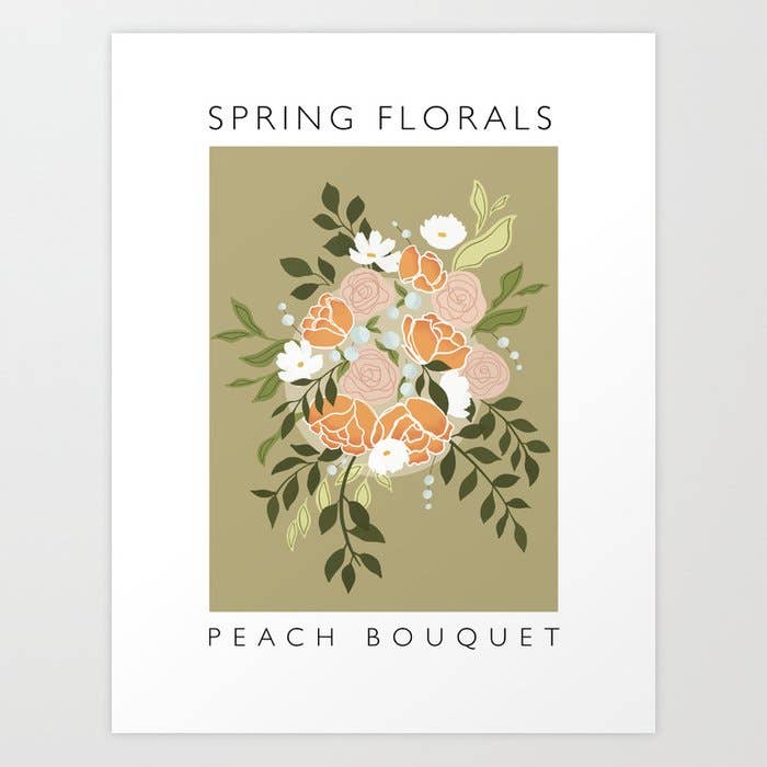 Pfirsich-Bouquet Kunstdruck für den Großhandel von Flounce & Flourish